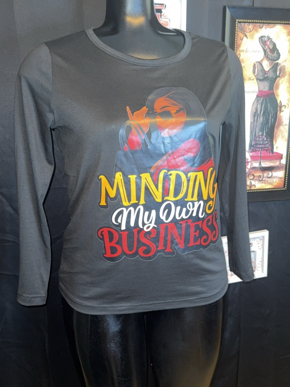 Minding My Own Business Long Sleeve Tee-NWOT